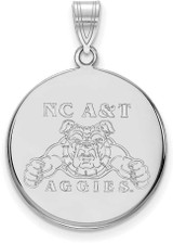 Image of 14K White Gold North Carolina A&T Large Disc Pendant by LogoArt