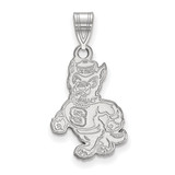 14K White Gold North Carolina State University Large Pendant by LogoArt 4W061NCS