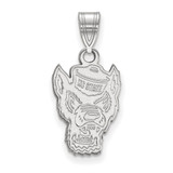 14K White Gold North Carolina State University Medium Pendant LogoArt (4W045NCS)