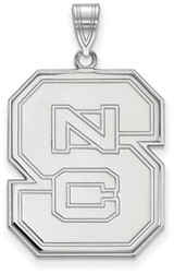 Image of 14K White Gold North Carolina State University XL Pendant by LogoArt (4W005NCS)