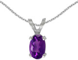 Image of 14k White Gold Oval Amethyst Pendant (Chain NOT included)