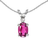 Image of 14k White Gold Oval Pink Topaz And Diamond Filigree Pendant (Chain NOT included)