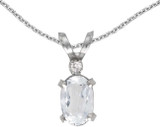 Image of 14k White Gold Oval White Topaz And Diamond Filigree Pendant (Chain NOT included)