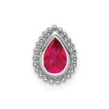 Image of 14K White Gold Pear Ruby Chain Slide Pendant