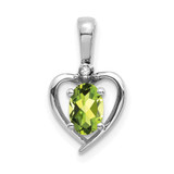 Image of 14K White Gold Peridot and Diamond Pendant XBS471