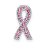 Image of 14K White Gold Pink Sapphire Ribbon Pendant