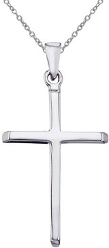 Image of 14K White Gold Plain Cross Pendant (Chain NOT included)