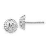 Image of 8mm 14K White Gold Polished & Shiny-Cut Half Ball Stud Post Earrings XWE207