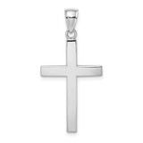 Image of 14K White Gold Polished Beveled Cross Pendant