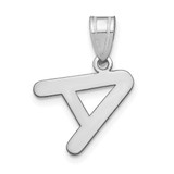 Image of 14k White Gold Polished Bubble Letter A Initial Pendant