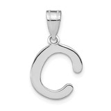 Image of 14k White Gold Polished Bubble Letter C Initial Pendant