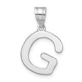 Image of 14K White Gold Polished Bubble Letter G Initial Pendant