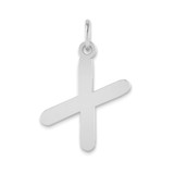 Image of 14K White Gold Polished Bubble Letter X Initial Pendant
