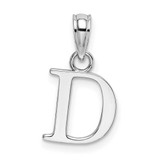 Image of 14K White Gold Polished D Block Initial Pendant