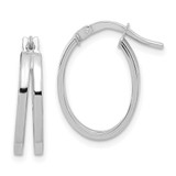 Image of 19.4mm 14K White Gold Polished Double Hoop Earrings
