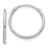 Image of 16mm 14K White Gold Polished Endless Tube Hoop Earrings TF791