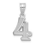 Image of 14K White Gold Polished Etched Number 4 Pendant