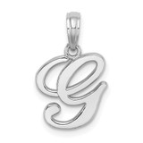 Image of 14K White Gold Polished G Script Initial Pendant