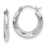 Image of 14mm 14K White Gold Polished Hinged Hoop Earrings 15Q