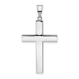 Image of 14K White Gold Polished Hollow Cross Pendant K4998