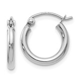 Image of 12mm 14K White Gold Polished Hoop Earrings 45W