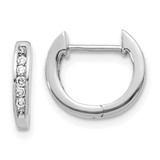 Image of 14k White Gold Polished Lab Grown Diamond Hinged Hoop Earrings EM5350-016-WLG