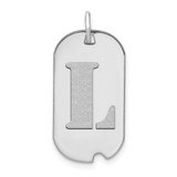 Image of 14K White Gold Polished Letter L Initial Dog Tag Pendant