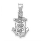 Image of 14K White Gold Polished Mariner Crucifix Pendant