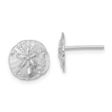 Image of 8.95mm 14K White Gold Polished Mini Sand Dollar Stud Post Earrings