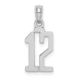 Image of 14K White Gold Polished Number 12 Pendant