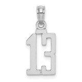 Image of 14K White Gold Polished Number 13 Pendant