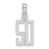 Image of 14K White Gold Polished Number 50 Pendant