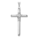 Image of 14K White Gold Polished Tube Cross Pendant K6195