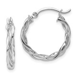 Image of 20.5mm 14k White Gold Polished Twisted Hoop Earrings TF1606W