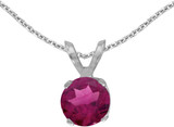 Image of 14k White Gold Round Rhodolite Garnet Pendant (Chain NOT included)