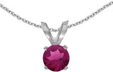 Image of 14k White Gold Round Rhodolite Garnet Pendant (Chain NOT included) (CM-P1414XW-RG)