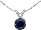 Image of 14k White Gold Round Sapphire Pendant (Chain NOT included)