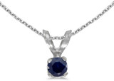 Image of 14k White Gold Round Sapphire Pendant (Chain NOT included) (CM-P1418XW-09)