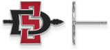 Image of 14K White Gold San Diego State University Small Post Earrings by LogoArt