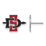 14K White Gold San Diego State University Small Post Earrings by LogoArt