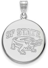 Image of 14K White Gold San Francisco State University Large Disc Pendant by LogoArt
