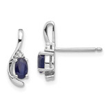 Image of 14mm 14K White Gold Sapphire Diamond Earrings XBS395
