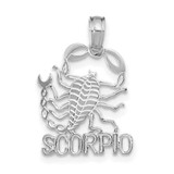 Image of 14K White Gold SCORPIO Pendant