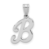 Image of 14K White Gold Script Letter B Initial Pendant