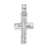 Image of 14K White Gold Shiny-Cut Cross Pendant K8499W
