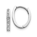 Image of 12mm 14K White Gold Shiny-Cut Hinged Hoop Earrings TL562