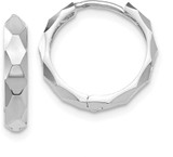 Image of 14mm 14K White Gold Shiny-Cut Hoop Earrings TL569