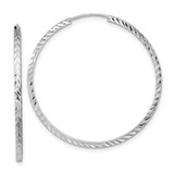 Image of 34mm 14K White Gold Shiny-Cut Square Tube Endless Hoop Earrings TF998W