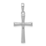 Image of 14K White Gold Shiny-Cut X Cross Pendant