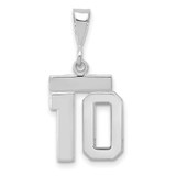 Image of 14K White Gold Small Polished Number 10 Pendant